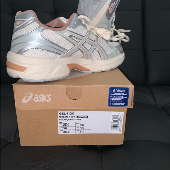 ASICS Women's White and Coral Sneakers - Picture 5 of 6